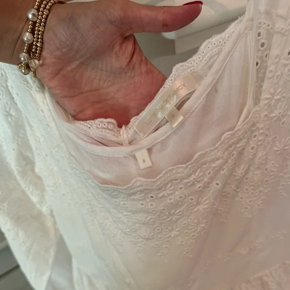 LoveShackFancy Preslina Dress True White — Size 8 — Never Worn - Picture 3 of 5